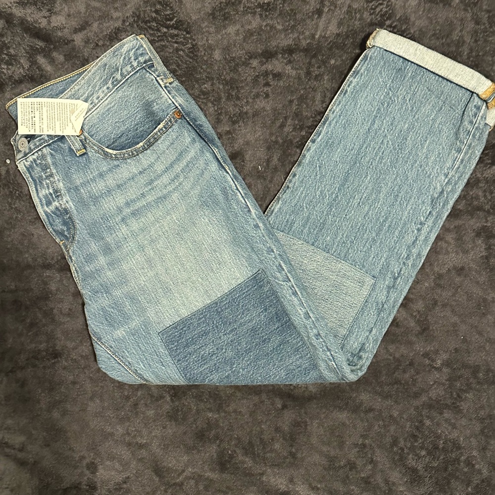 Levi's 501 patchwork denim jeans